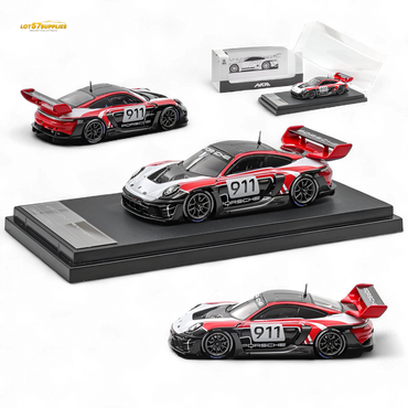 (Pre-Order) HKM 911 GT3 R Rennsport - Red-White #911 1:64 (ONLINE ORDER ONLY)