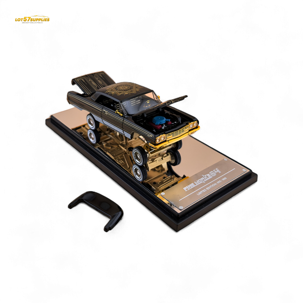 Fine Works64 Impala Lowrider - Black Gold Livery Ordinary 1:64 (ONLINE ORDER ONLY)