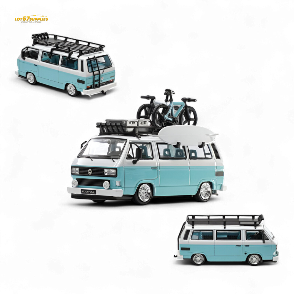 Mortal VW T3 Lowrider Van - Tiff Blue + White Double Color 1:64 (ONLINE ORDER ONLY)