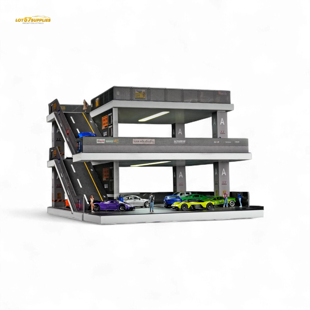 (Pre-Order) Shou Cang Jia Japanese Ramp Parking Lot - Light Gray 1:64 (ONLINE ORDER ONLY)
