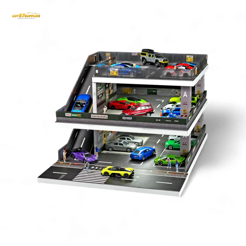 (Pre-Order) Shou Cang Jia Japanese Ramp Parking Lot - Light Gray 1:64 (ONLINE ORDER ONLY)