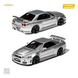 Car's Lounge Skyline GT-R R34 NISMO Z-TUNE - Z-TUNE Silver 1:64 (ONLINE ORDER ONLY)