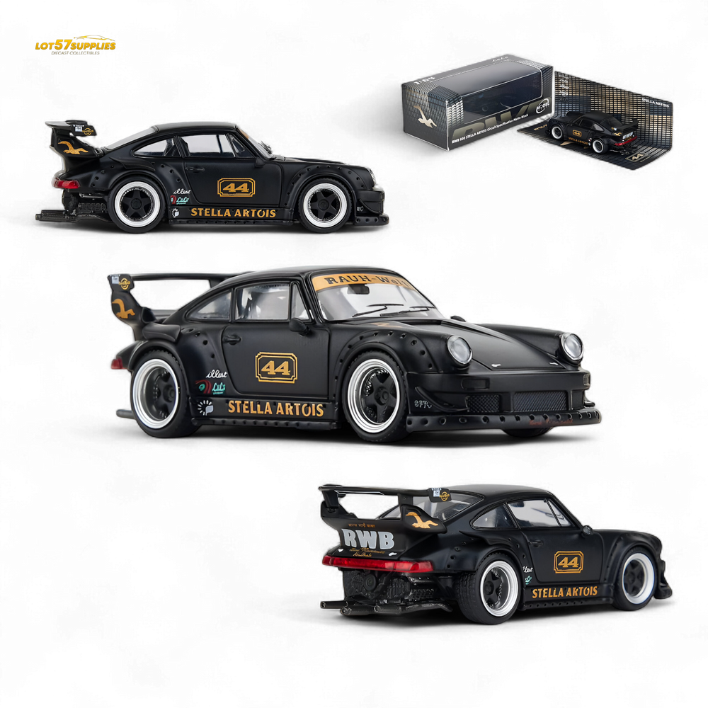 (Pre-Order) Model Model Porsche RWB 993 - Stella Artois #44 Matte Black 1:64 (ONLINE ORDER ONLY)