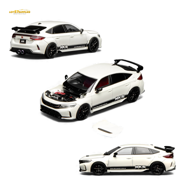 (Pre-Order) Motorhelix Civic Type R FL5 - HKS White 1:64 (ONLINE ORDER ONLY)