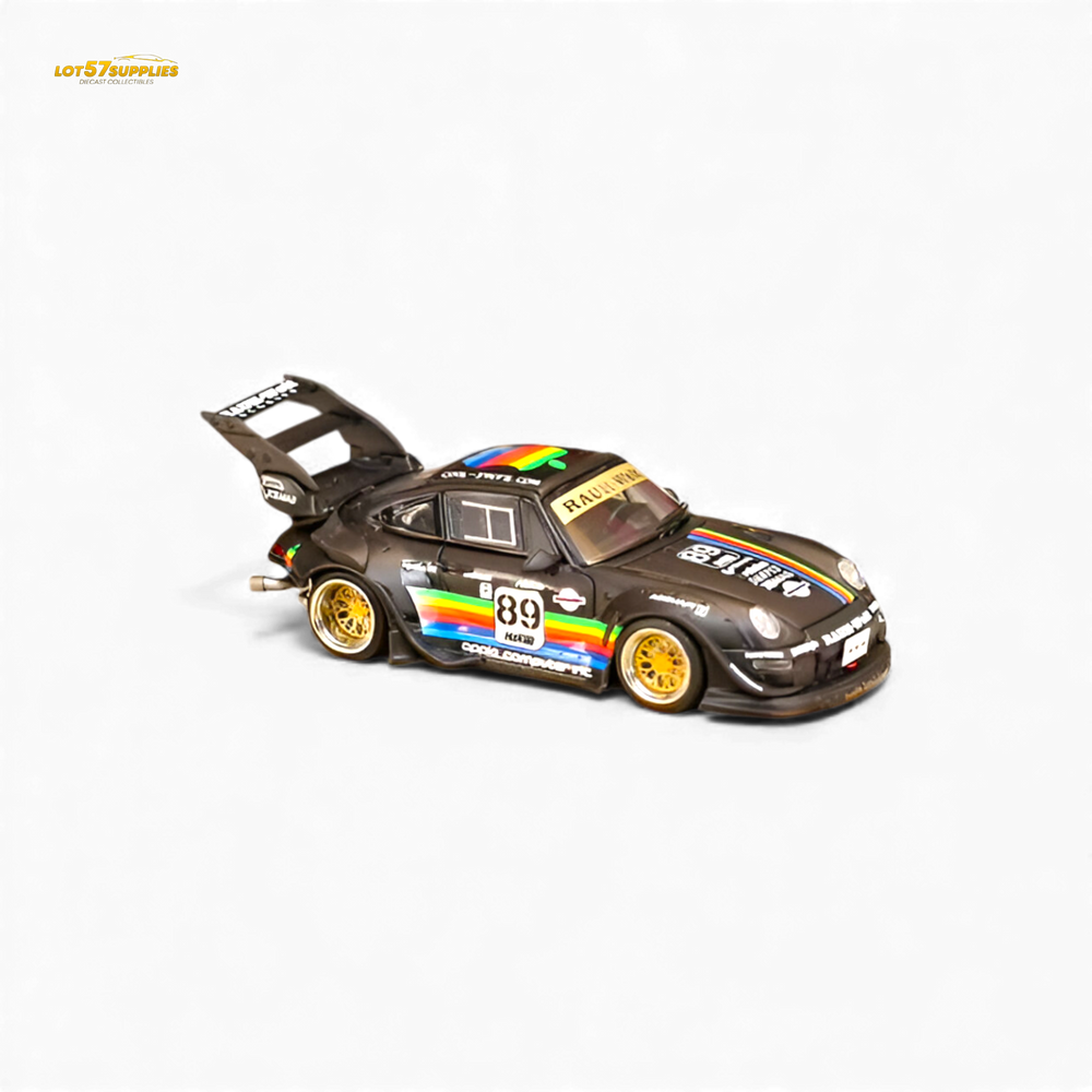 (Pre-Order) Street Weapon RWB 993 - Matte Black Apple Livery - High Tail 1:64 (ONLINE ORDER ONLY)