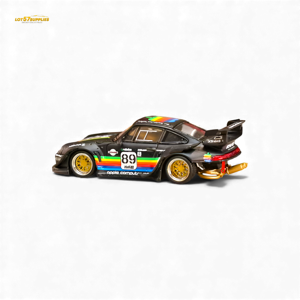 (Pre-Order) Street Weapon RWB 993 - Matte Black Apple Livery - Low Tail 1:64 (ONLINE ORDER ONLY)