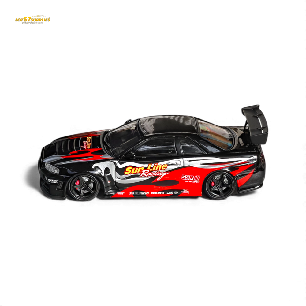 (Pre-Order) Fuji Skyline R34 GT-R Nismo Z-Tune - Black Red Flame 1:64 (ONLINE ORDER ONLY)