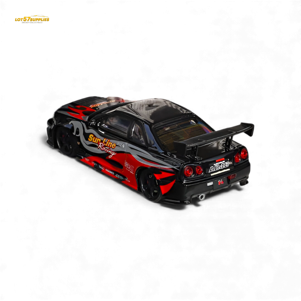 (Pre-Order) Fuji Skyline R34 GT-R Nismo Z-Tune - Black Red Flame 1:64 (ONLINE ORDER ONLY)