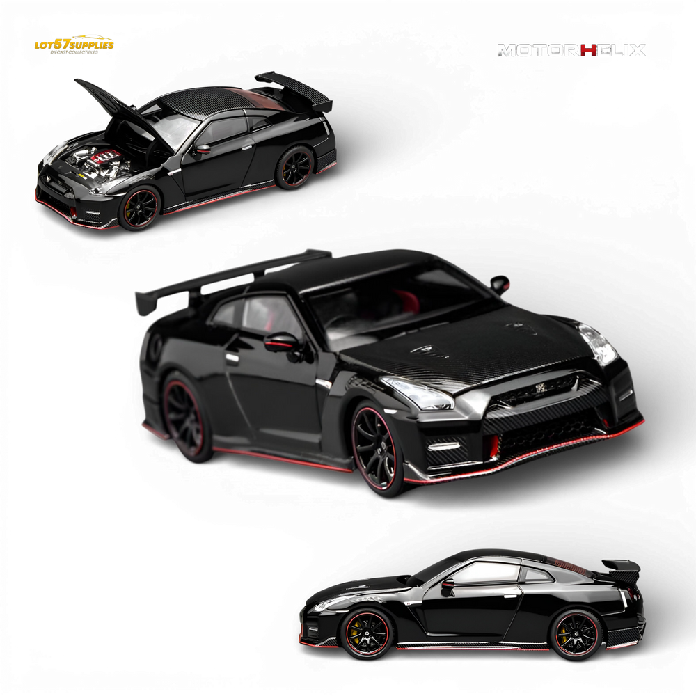 MOTORHELIX Nissan GT-R NISMO R35 2022 - Meteor Black 1:64