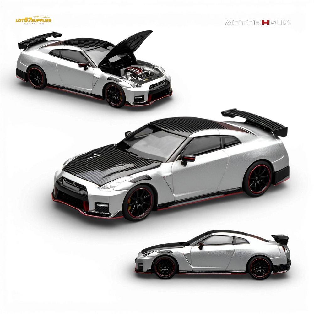 Motorhelix Nissan GT-R NISMO (R35) Special Edition 2022 - Ultimate Metal Silver 1:64