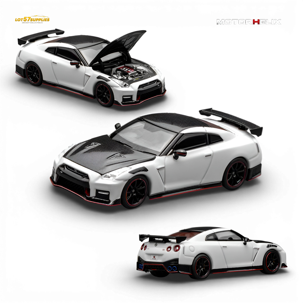 Motorhelix Nissan GT-R NISMO (R35) Special Edition 2022 - Brilliant White Pearl 1:64