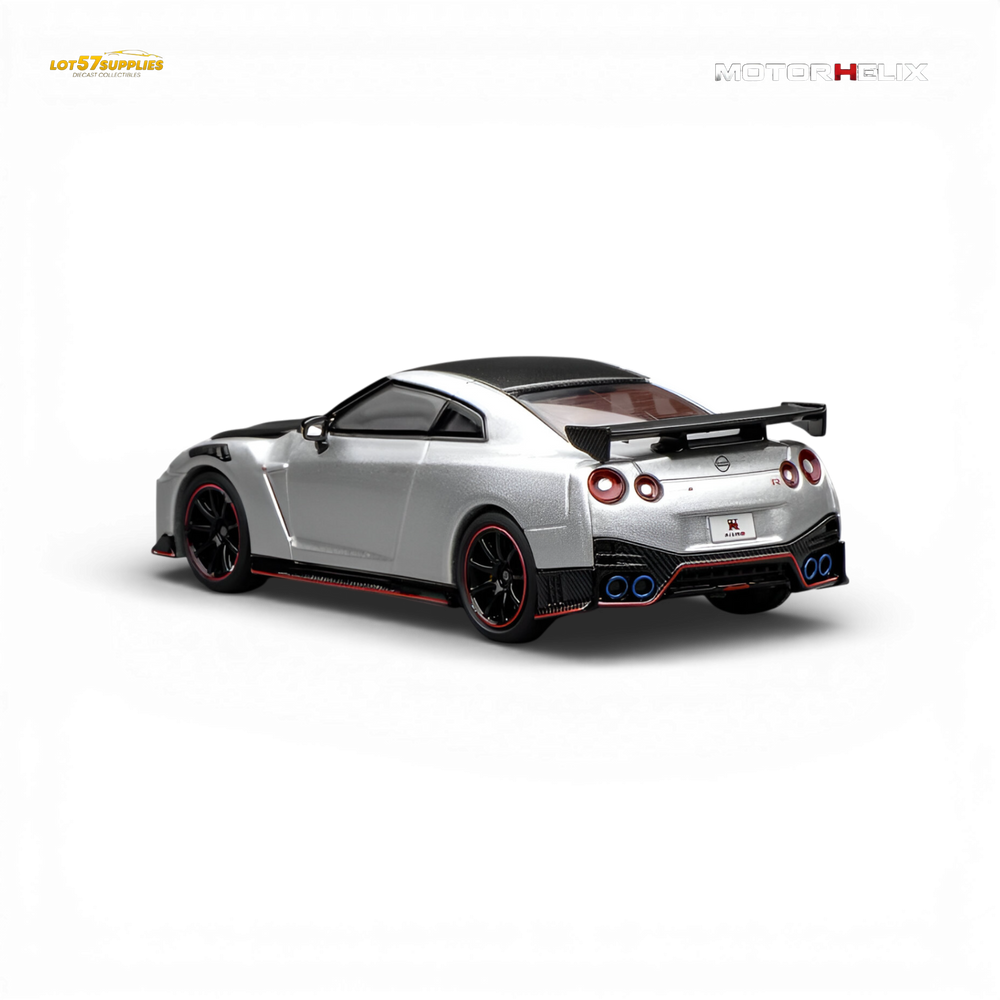 Motorhelix Nissan GT-R NISMO (R35) Special Edition 2022 - Ultimate Metal Silver 1:64