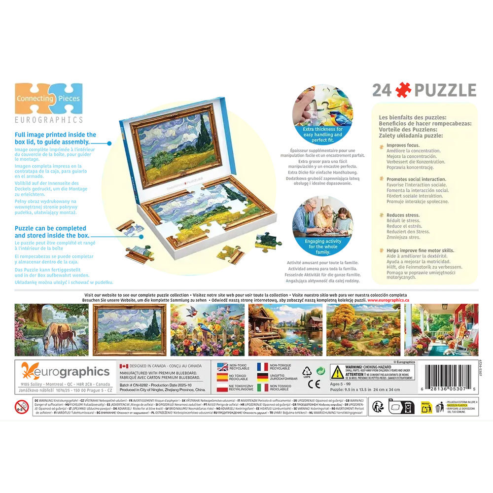 Wheat Field with Cypresses 24 Connecting Pieces Jigsaw Puzzle Eurographics (ONLINE ORDER ONLY)