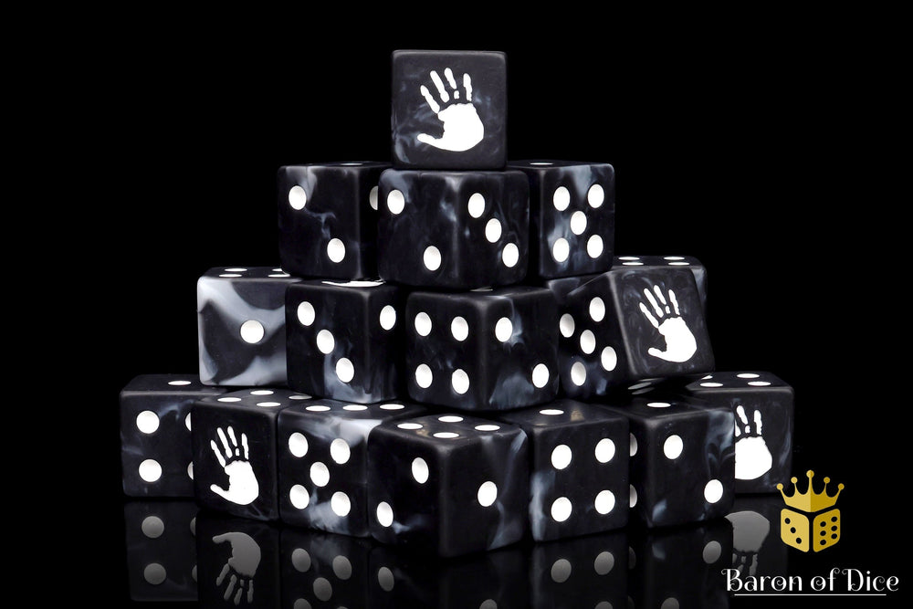 White Handprint Dice (ONLINE ORDER ONLY)