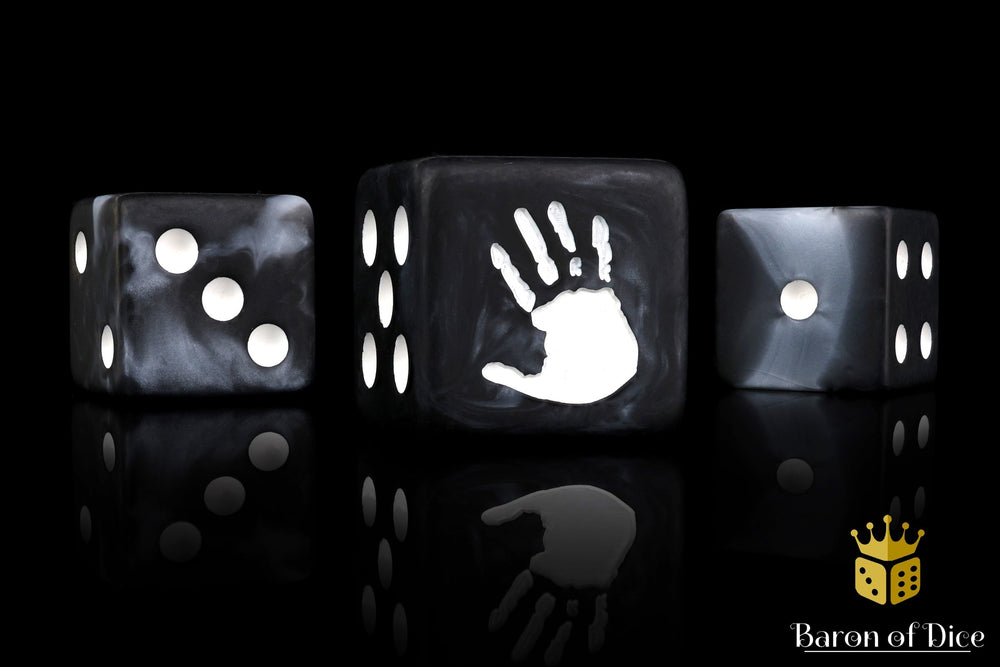 White Handprint Dice (ONLINE ORDER ONLY)