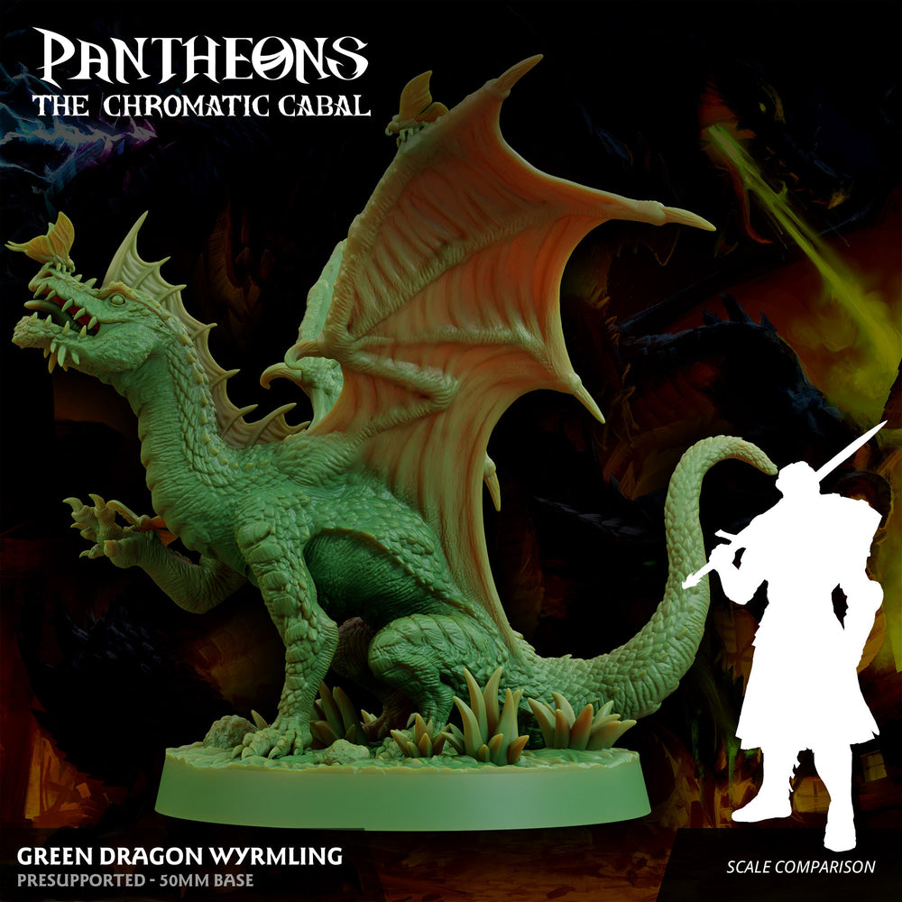 3D Printed Sordane Publishing Wyrmling Green Dragon Pantheons - The Chromatic Cabal 28 32mm D&D (Online Only)