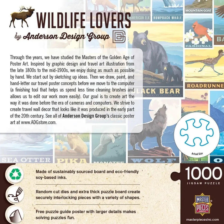 Wildlife Lovers by Anderson Design 1000 Piece Jigsaw Puzzle MasterPieces (ONLINE ORDER ONLY)