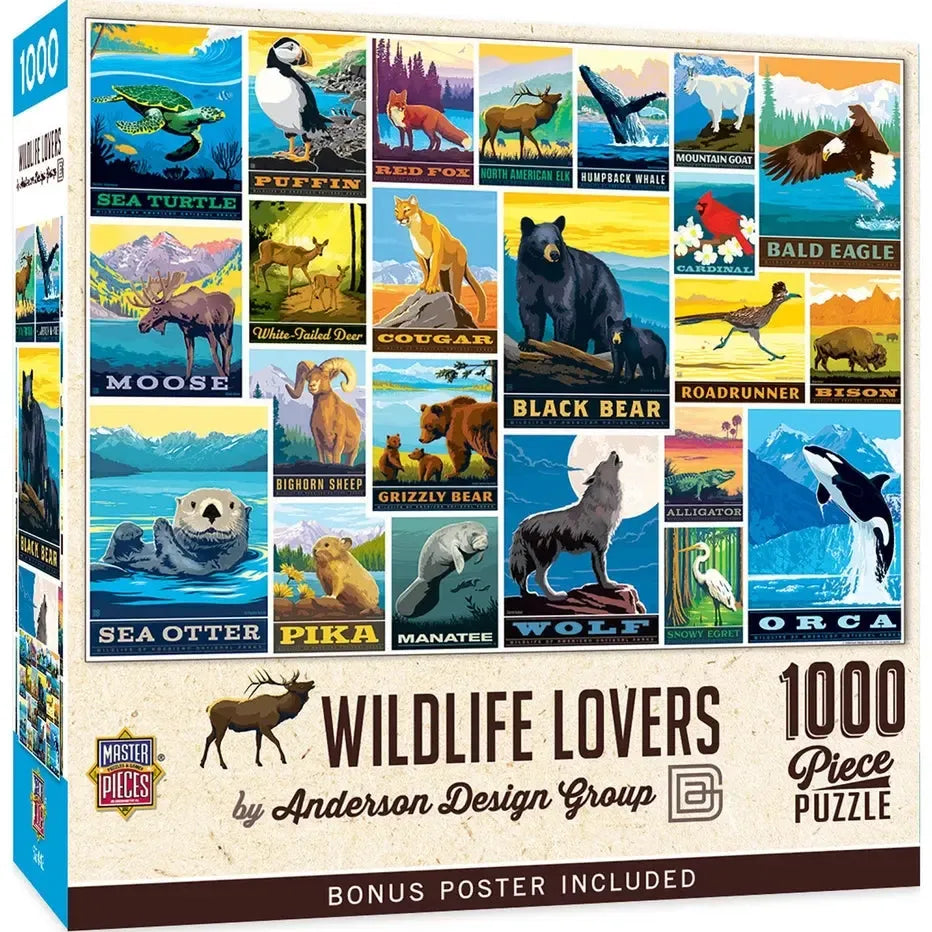 Wildlife Lovers by Anderson Design 1000 Piece Jigsaw Puzzle MasterPieces (ONLINE ORDER ONLY)