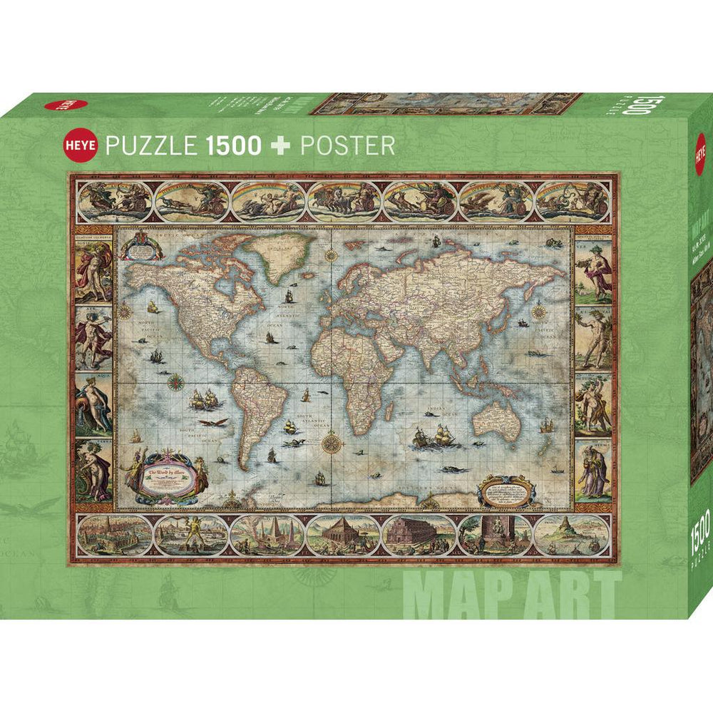 Willem Blaeu World Map Art 1500 Piece Jigsaw Puzzle Heye (ONLINE ORDER ONLY)