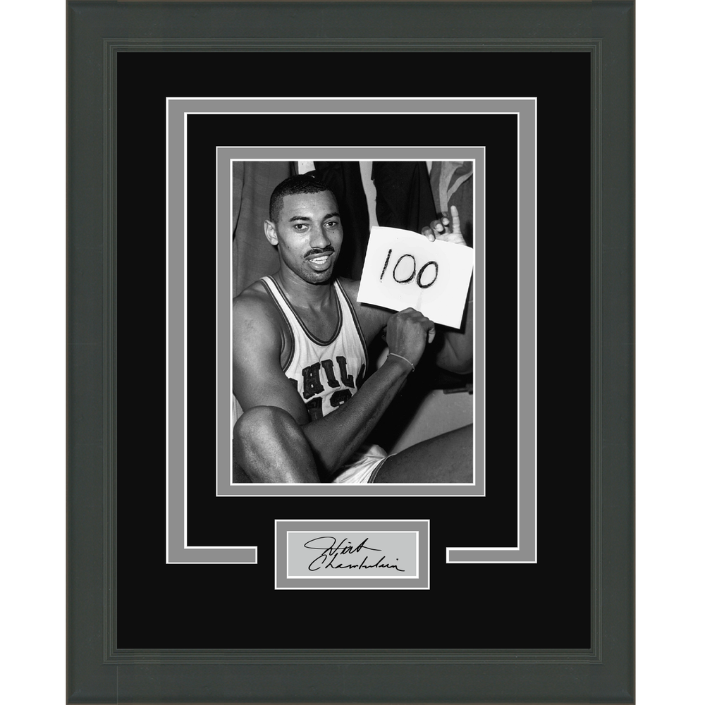 Framed Wilt Chamberlain Facsimile Laser Engraved Signature Auto 11x14 Basketball Photo (ONLINE ORDER ONLY)