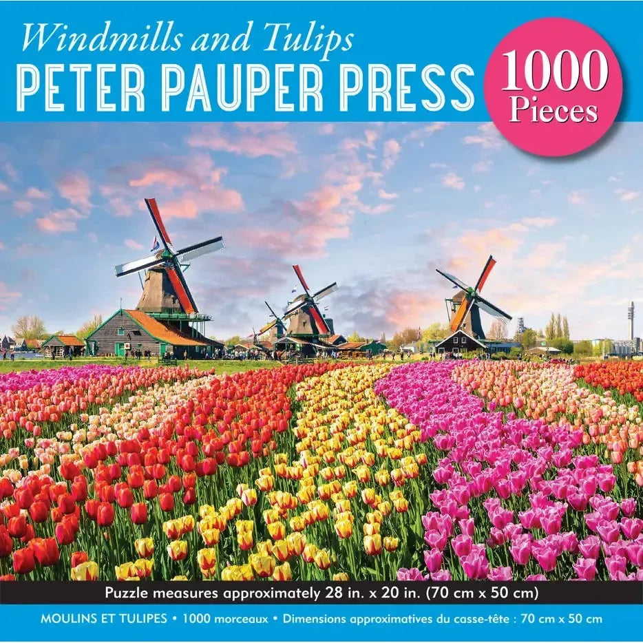 Windmills & Tulips 1000 Piece Jigsaw Puzzle Peter Pauper (ONLINE ORDER ONLY)