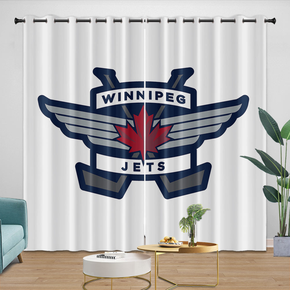 Winnipeg Jets Curtains Blackout Window Drapes Room Decoration (Online Order Only)