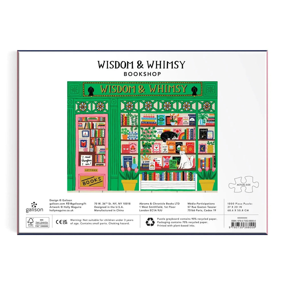 Wisdom & Whimsy Bookshop 1000 Piece Jigsaw Puzzle Galison (ONLINE ORDER ONLY)