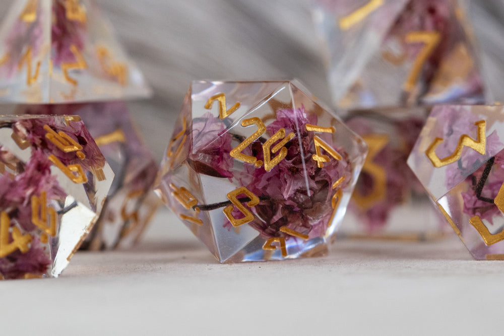 PRE-ORDER || Wither and Bloom Sharp-Edged Resin Dice Set