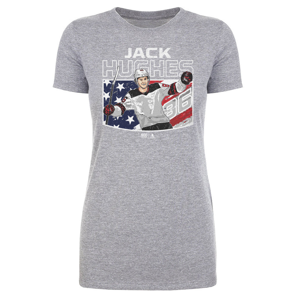 Jack Hughes New Jersey American Flag WHT (ONLINE ORDER ONLY)