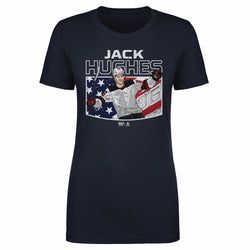 Jack Hughes New Jersey American Flag WHT (ONLINE ORDER ONLY)