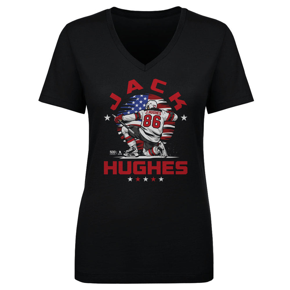 Jack Hughes New Jersey USA Flag Celebration WHT (ONLINE ORDER ONLY)