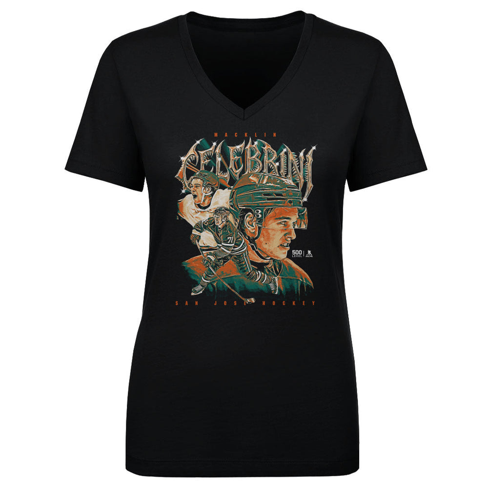 Macklin Celebrini San Jose Vintage Collage WHT (ONLINE ORDER ONLY)