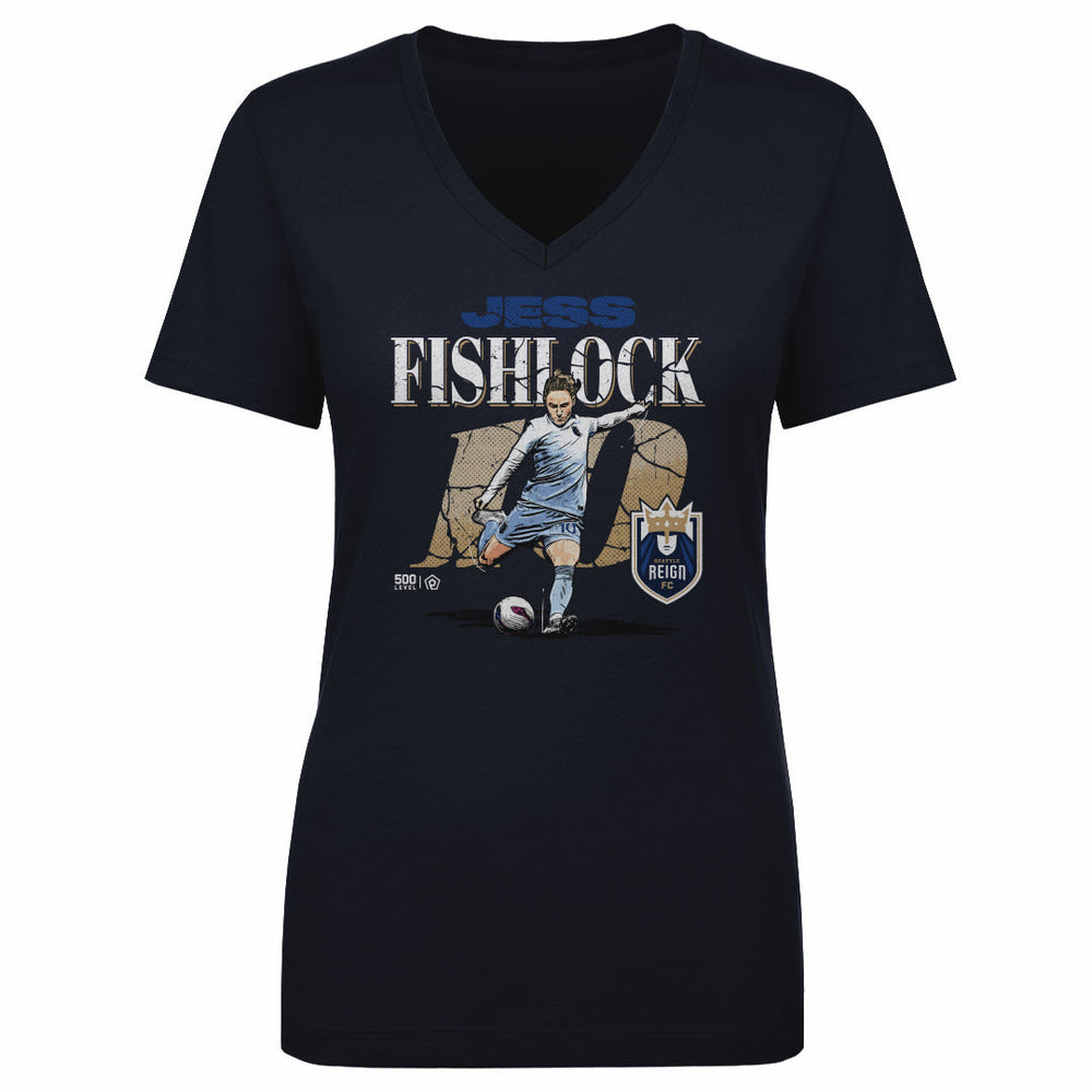 Jess Fishlock Seattle Reign FC Cracked Number WHT (ONLINE ONLY)