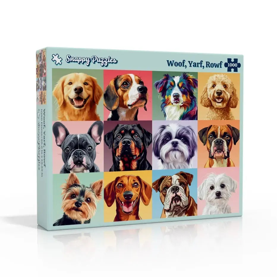Woof, Yarf, Rowf 1000 Piece Jigsaw Puzzle Snappy (ONLINE ORDER ONLY)