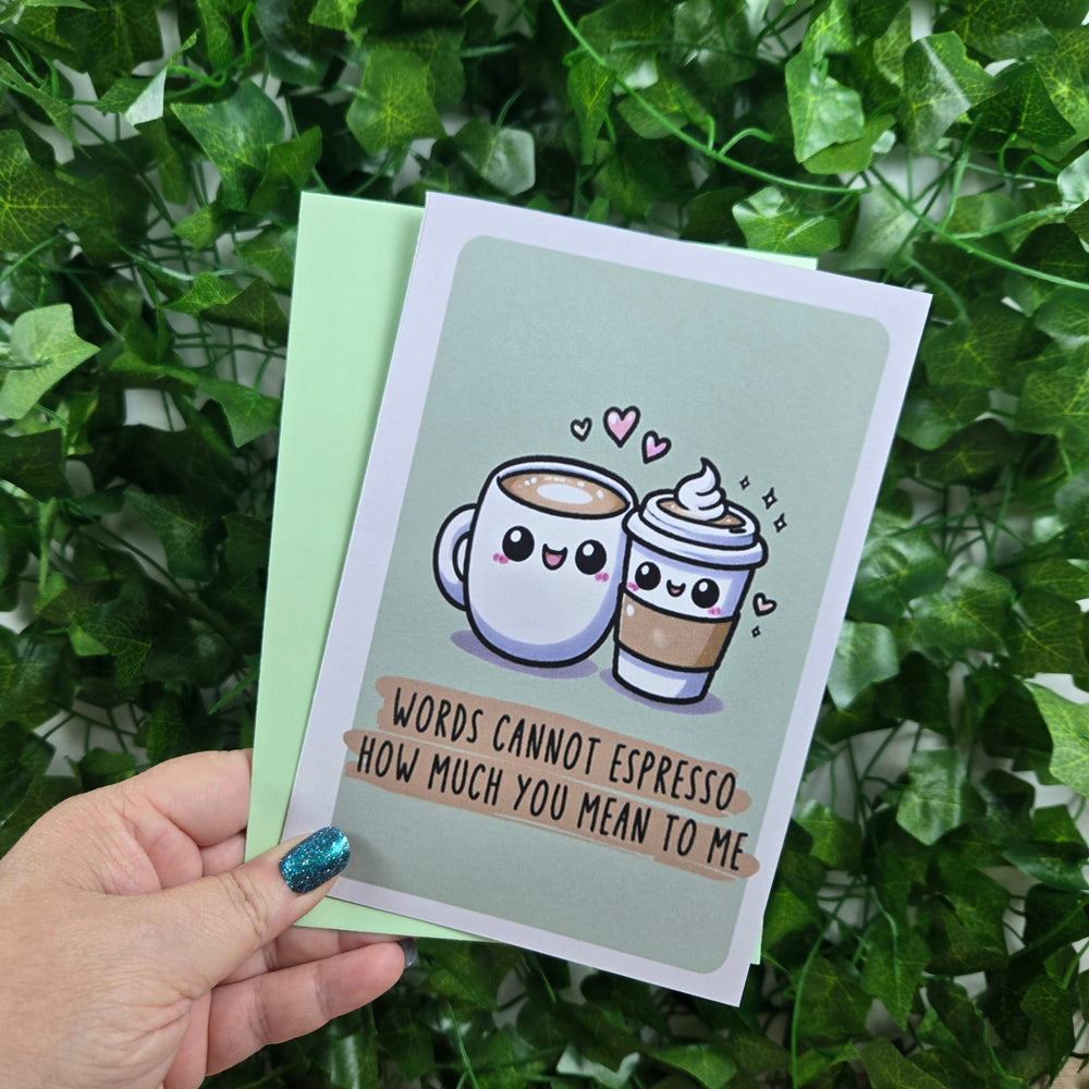 Cute Espresso Love You Card (ONLINE ORDER ONLY)