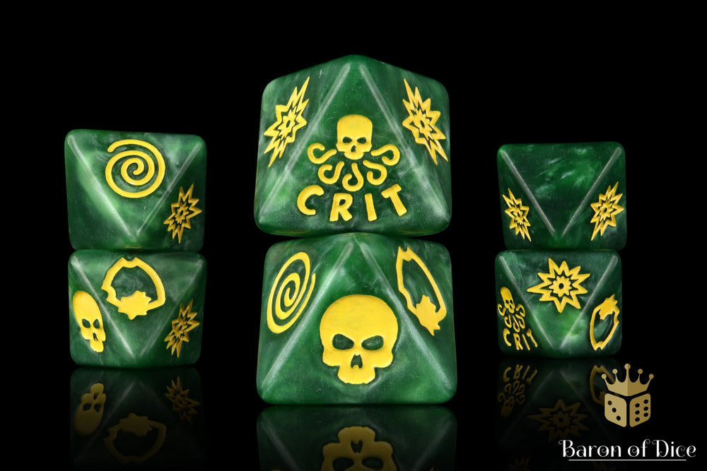 World Domination Green D8 Dice Set (ONLINE ORDER ONLY)