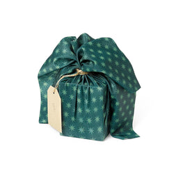 Small Reusable Cloth Furoshiki Gift Wrap | Christmas Trees & Stars (ONLINE ORDER ONLY)