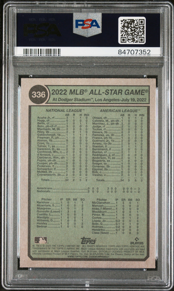 2023 TOPPS HERITAGE ACUNA JR/JUDGE  #336 - PSA 10 (Online Order Only)