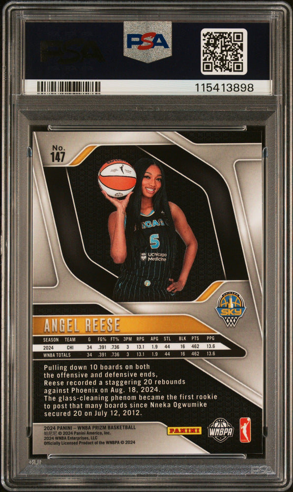 Graded 2024 Panini Prizm Angel Reese #147 Rookie RC Basketball Card PSA 8 Near Mint (ONLINE ORDER ONLY)