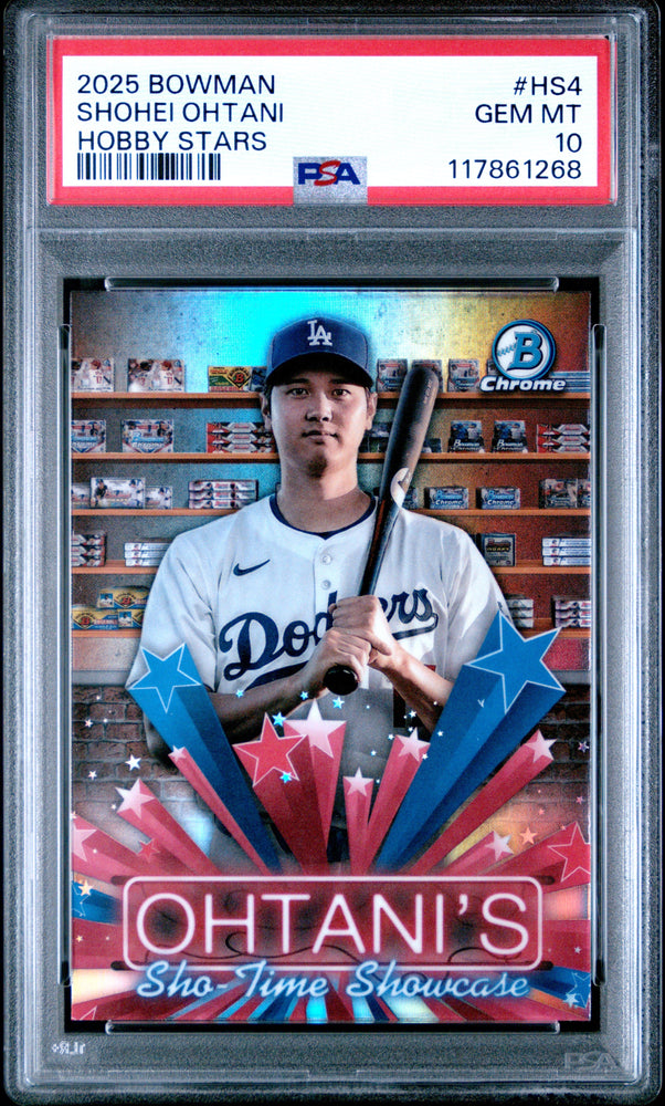 Graded 2025 Topps Bowman Shohei Ohtani #HS4 Hobby Stars Baseball Card PSA 10 Gem Mint