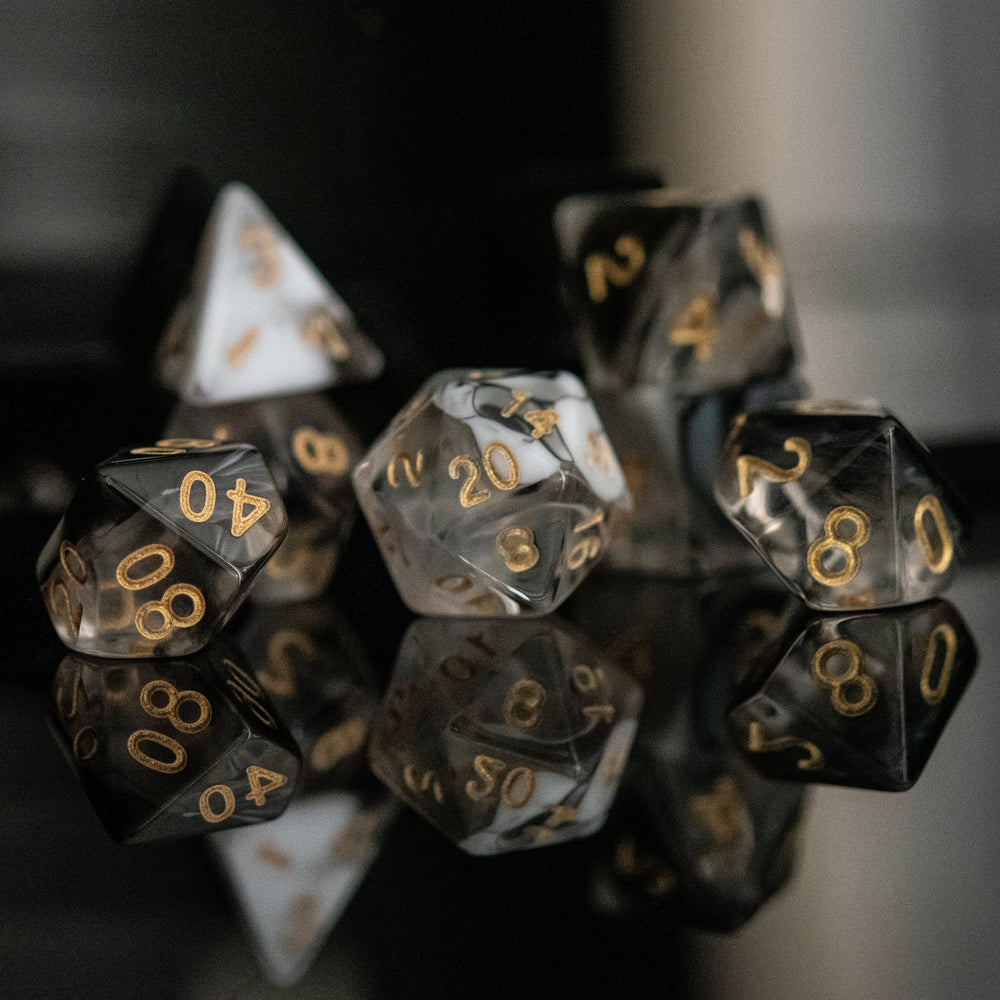 Yin and Yang Acrylic Dice Set (ONLINE ORDER ONLY)