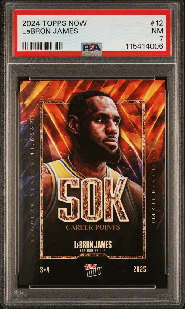 Graded 2024 Topps Now LeBron James #12 Basketball Card PSA 7 Near Mint
