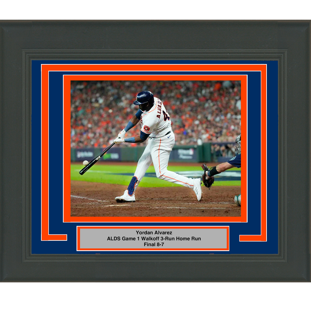 Framed Yordan Alvarez NLDS Game 1 Walk-off Home Run Houston Astros 8x10 Baseball Photo