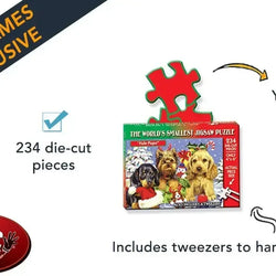 Yule Pups 234 Piece "World's Smallest" Jigsaw Puzzle TDC (ONLINE ORDER ONLY)
