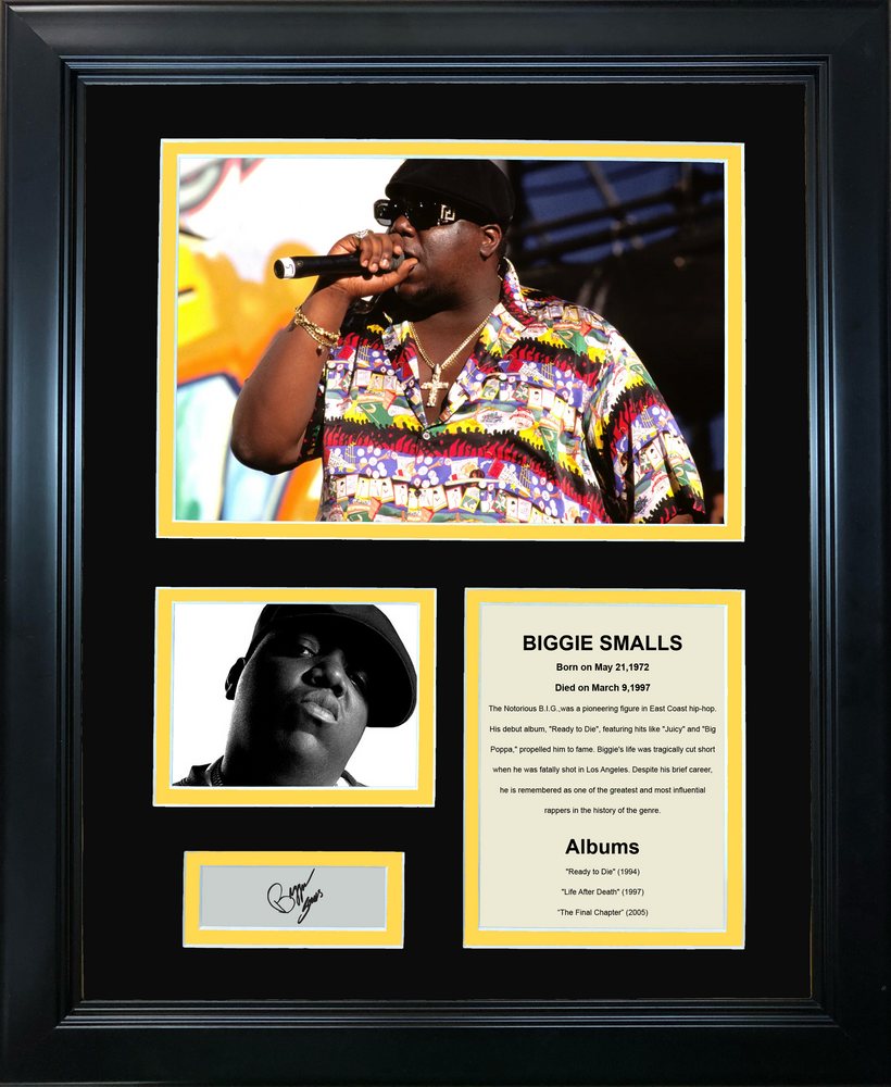 Framed Biggie Smalls Discography Facsimile Laser Engraved Signature Auto 11"x14" Music Photo Sig Collage (ONLINE ORDER ONLY)
