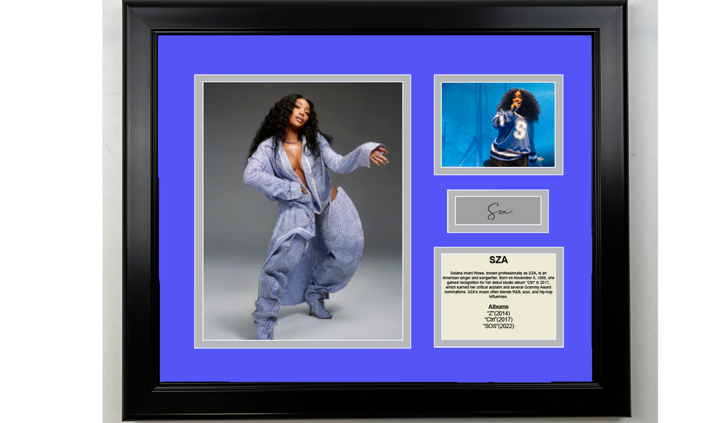 Framed SZA Facsimile Laser Engraved Signature 14x11 3 Photo Collage (ONLINE ORDER ONLY)