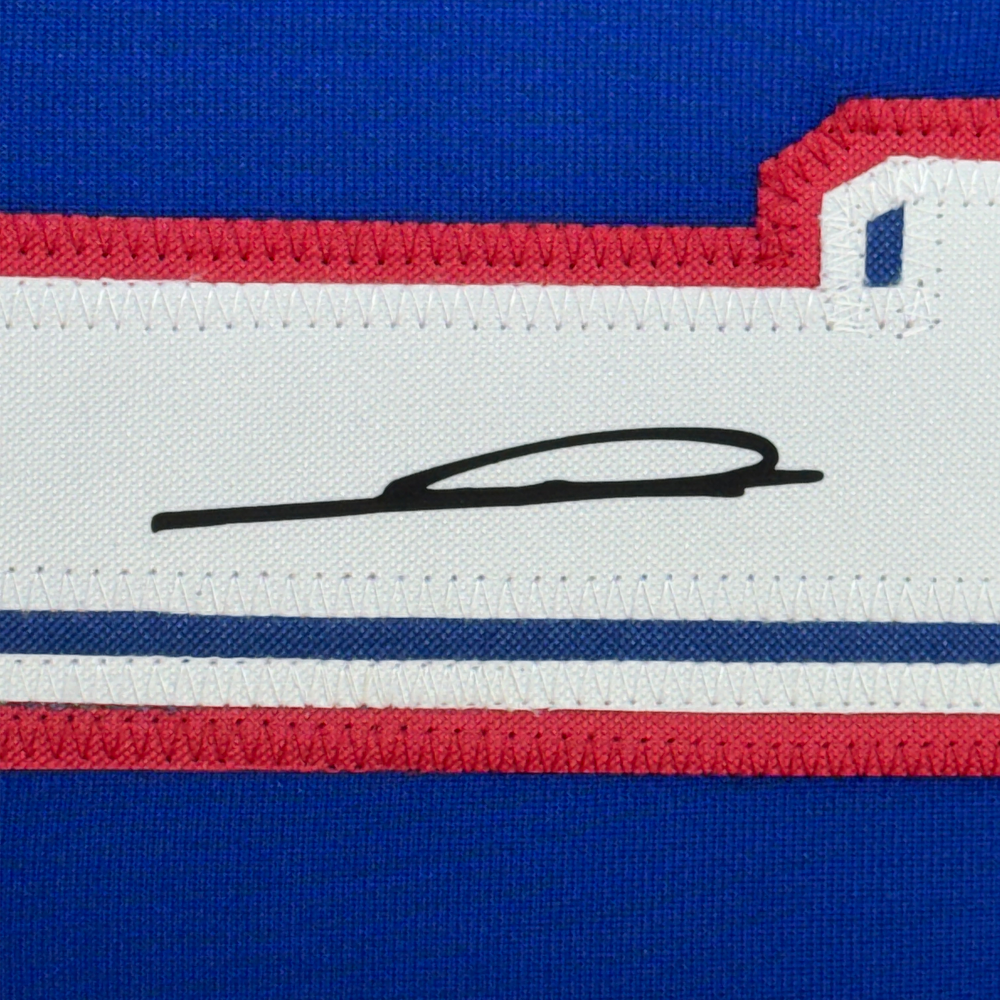 Framed Facsimile Autographed Zinedine Zidane 35x39 France Blue World Cup Reprint Laser Auto Soccer Jersey (ONLINE ORDER ONLY)