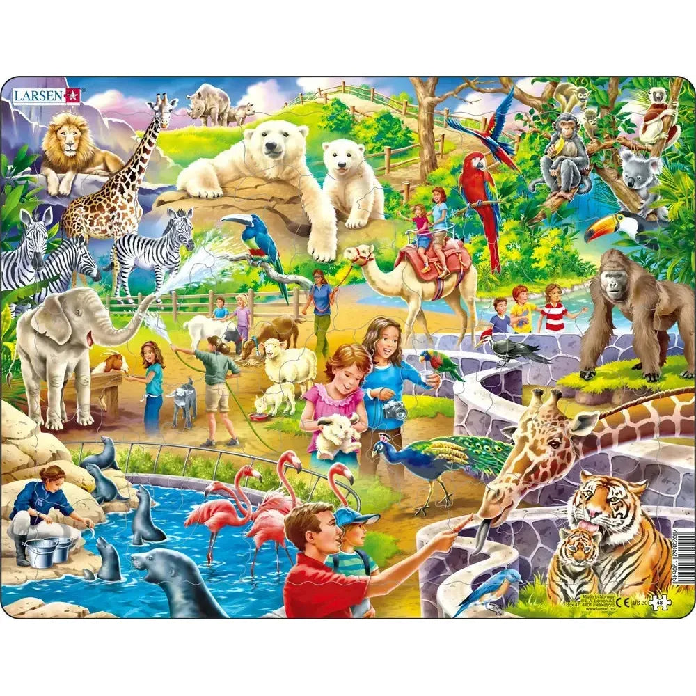 Zoo Animals 48 Piece Tray Jigsaw Puzzle Larsen (ONLINE ORDER ONLY)