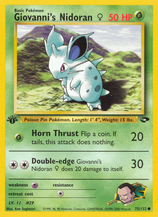 Giovanni's Nidoran (75/132) (Female) [Gym Challenge 1st Edition] (Online Only)