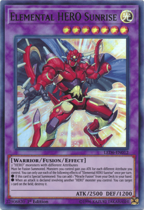 Elemental Hero Sunrise [LED6-EN012] Ultra Rare (ONLINE ORDER ONLY)